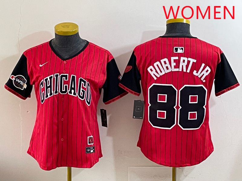 Women 2025 Chicago White Sox #88 Robert jr Red Joint Name Nike MLB Jersey style 10->women mlb jersey->Women Jersey